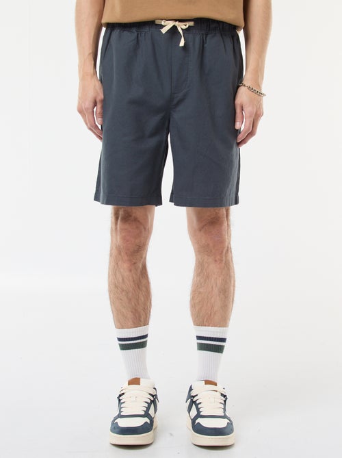 Bermuda liso em algodão e linho - Kiabi Bermuda liso em algodão e linho - Kiabi