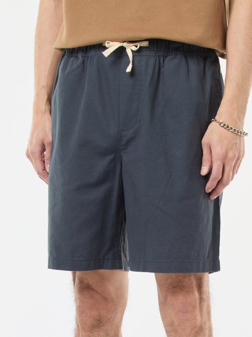 Bermuda liso em algodão e linho - Kiabi Bermuda liso em algodão e linho - Kiabi