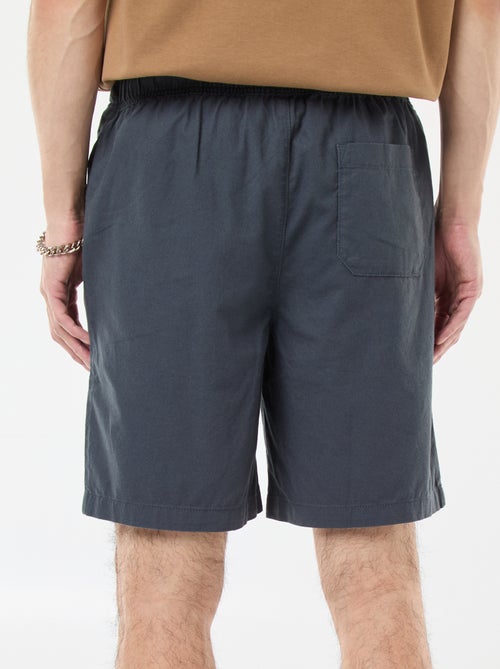 Bermuda liso em algodão e linho - Kiabi Bermuda liso em algodão e linho - Kiabi