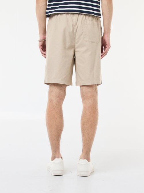 Bermuda liso em algodão e linho - Kiabi Bermuda liso em algodão e linho - Kiabi