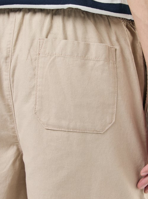 Bermuda liso em algodão e linho - Kiabi Bermuda liso em algodão e linho - Kiabi