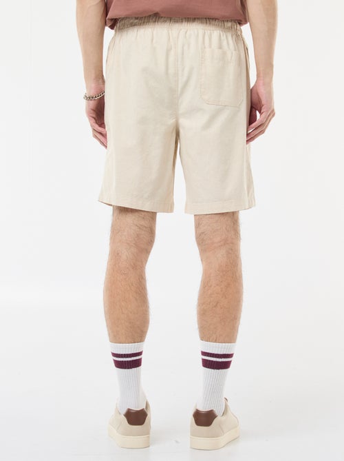 Bermuda liso em algodão e linho - Kiabi Bermuda liso em algodão e linho - Kiabi