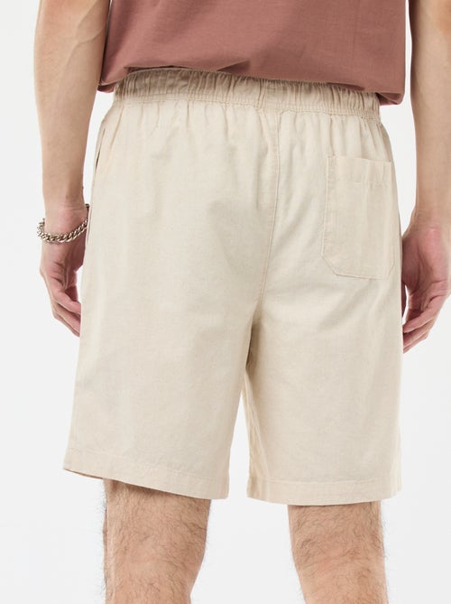 Bermuda liso em algodão e linho - Kiabi Bermuda liso em algodão e linho - Kiabi