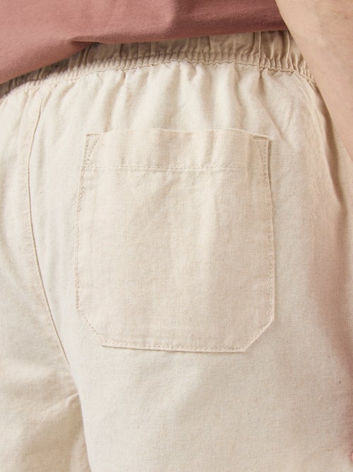 Bermuda liso em algodão e linho - Kiabi Bermuda liso em algodão e linho - Kiabi