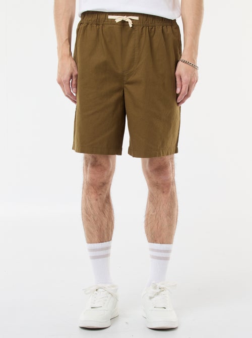 Bermuda liso em algodão e linho - Kiabi Bermuda liso em algodão e linho - Kiabi