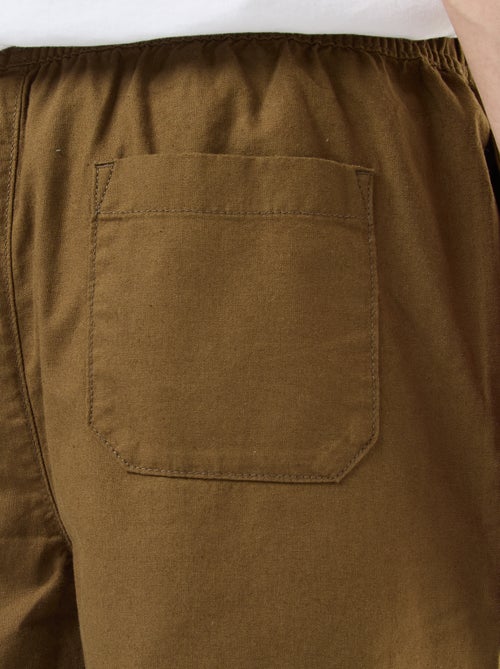 Bermuda liso em algodão e linho - Kiabi Bermuda liso em algodão e linho - Kiabi