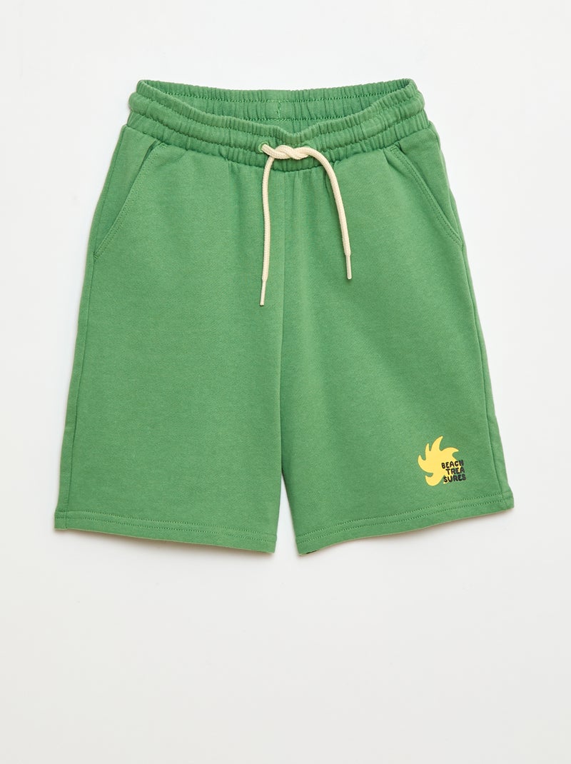 Bermuda liso em algodão Verde - Kiabi