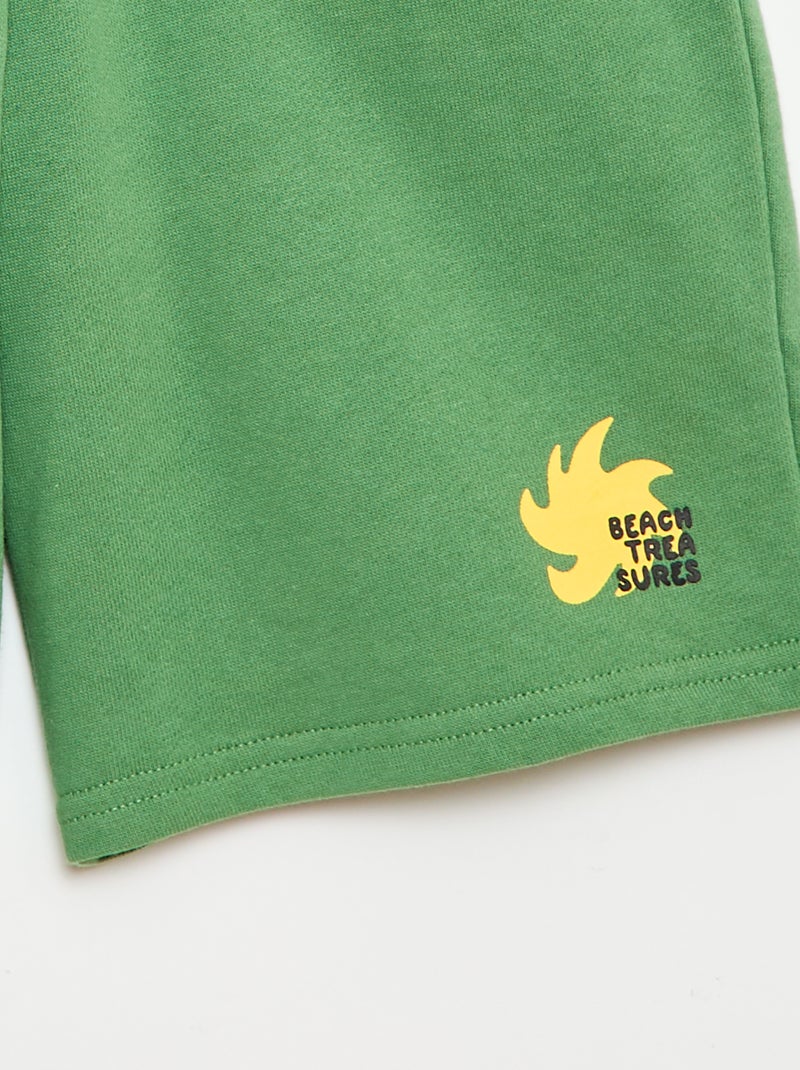 Bermuda liso em algodão Verde - Kiabi