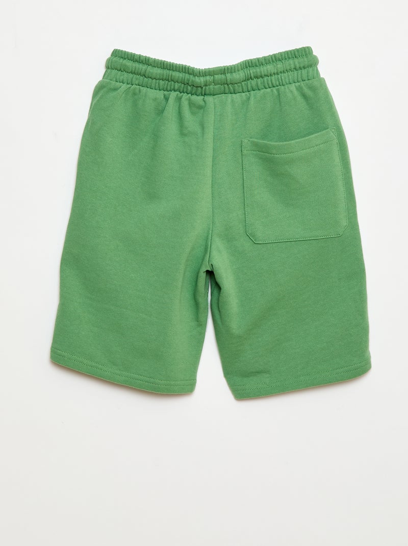 Bermuda liso em algodão Verde - Kiabi