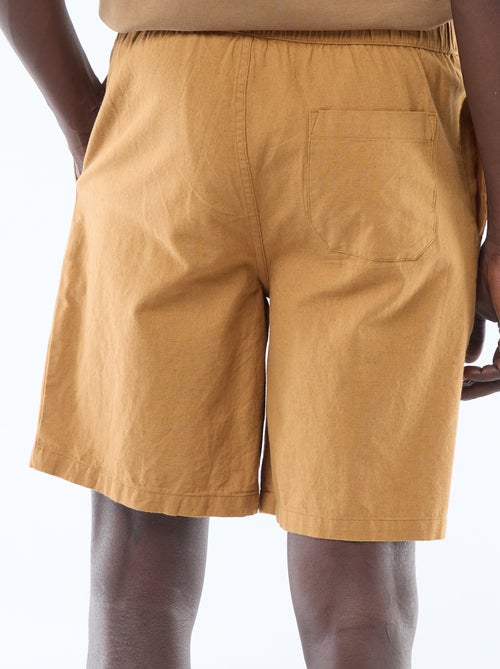 Bermuda liso em linho misturado - Kiabi Bermuda liso em linho misturado - Kiabi