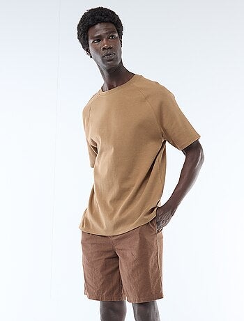 Bermuda liso em linho misturado