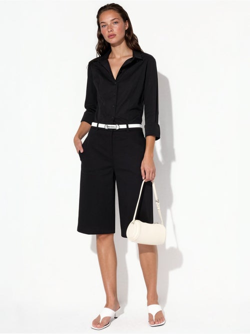 Bermuda straight fit (sem cinto) hiccup - Kiabi Bermuda straight fit (sem cinto) hiccup - Kiabi