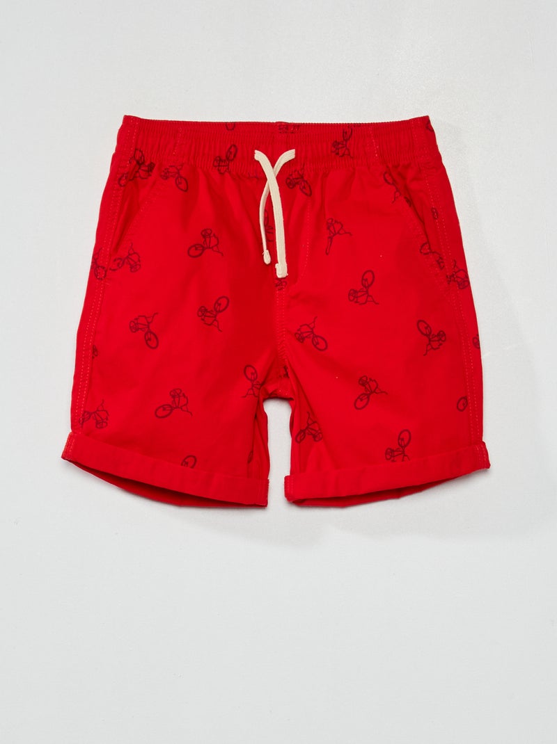 Bermudas a direito estampadas VERMELHO - Kiabi