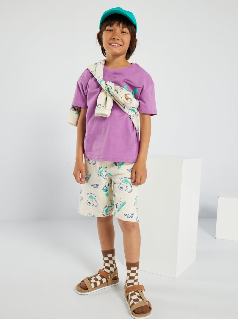 Bermudas às riscas BRANCO - Kiabi
