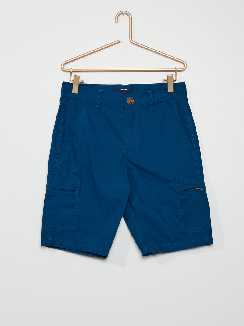 Bermudas battle de algodão AZUL - Kiabi