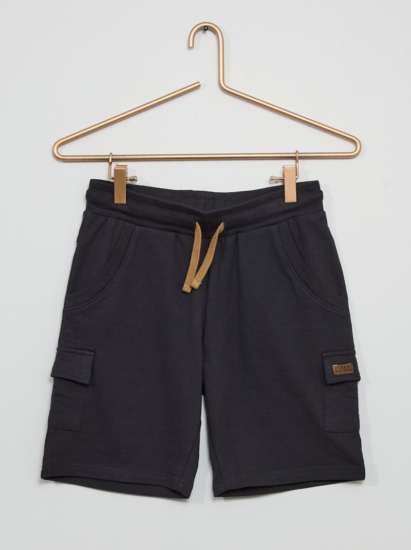 Bermudas cargo em moletão Carvão - Kiabi