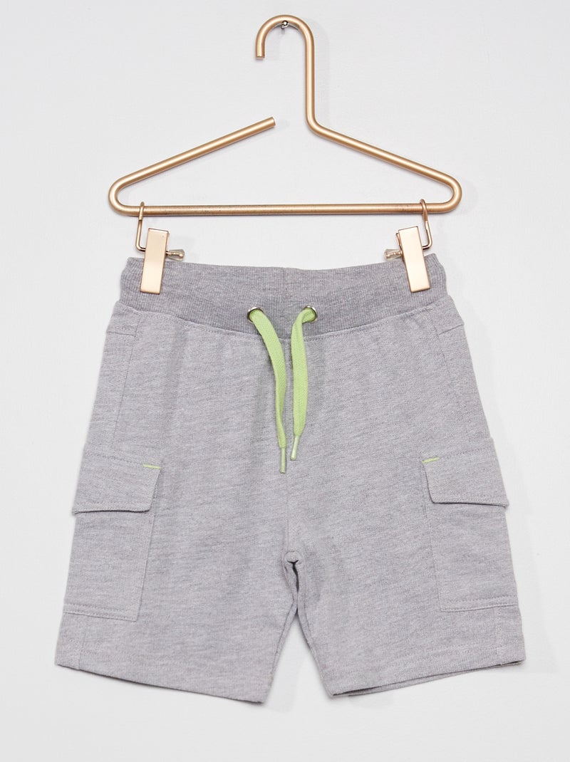 Bermudas cargo em moletão Cinza - Kiabi