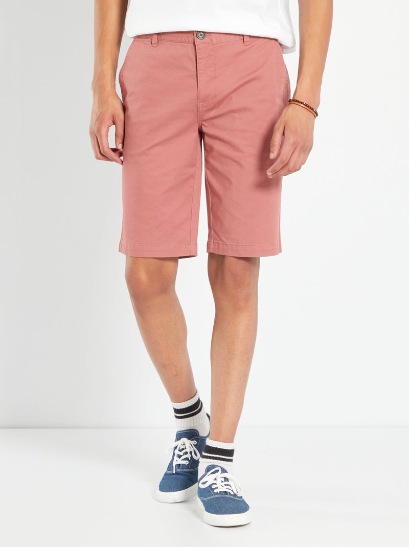 Bermudas chino +1,90 m ROSA - Kiabi