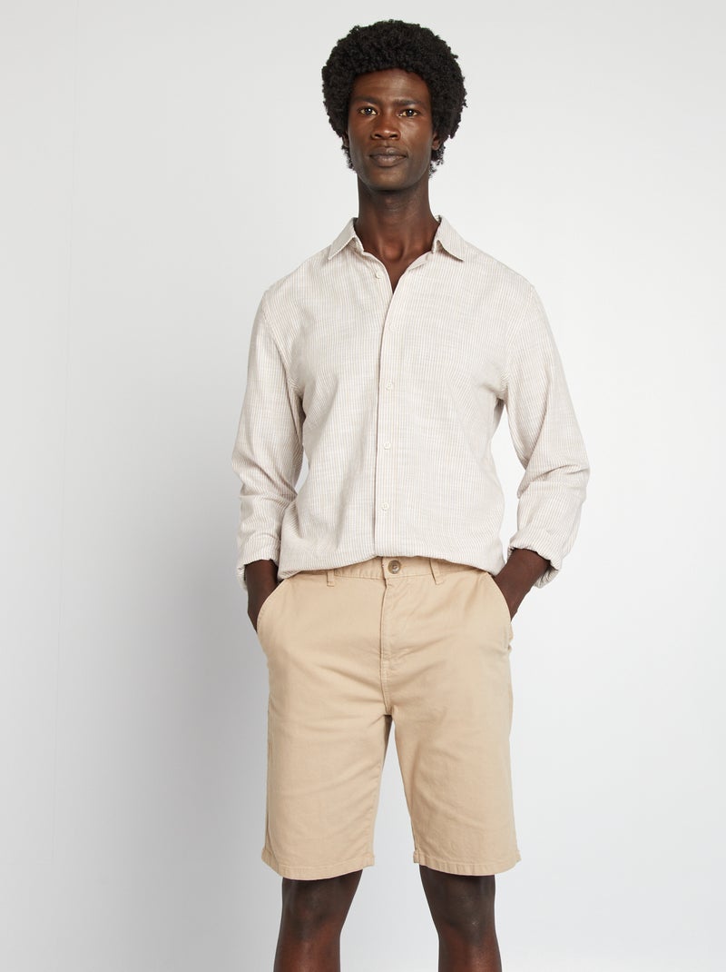 Bermudas chino bege - Kiabi