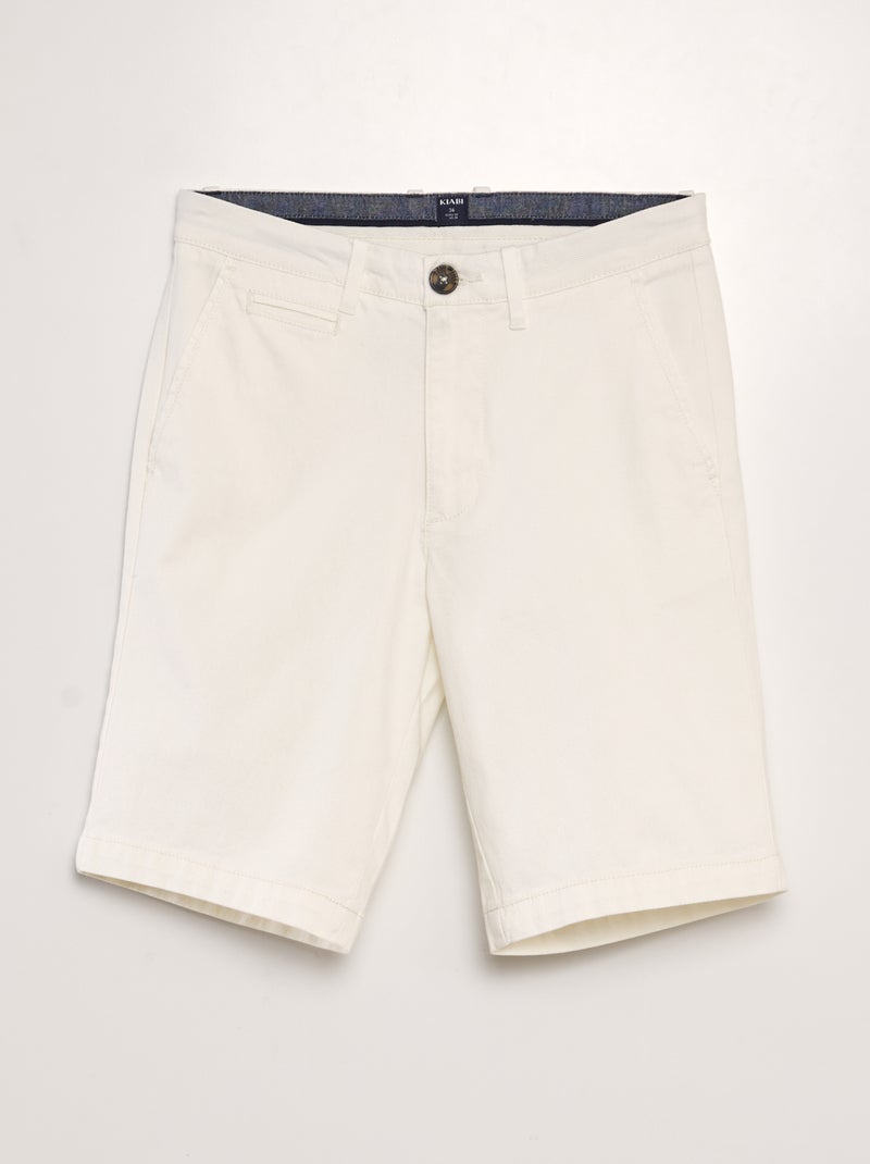 Bermudas chino Branco - Kiabi