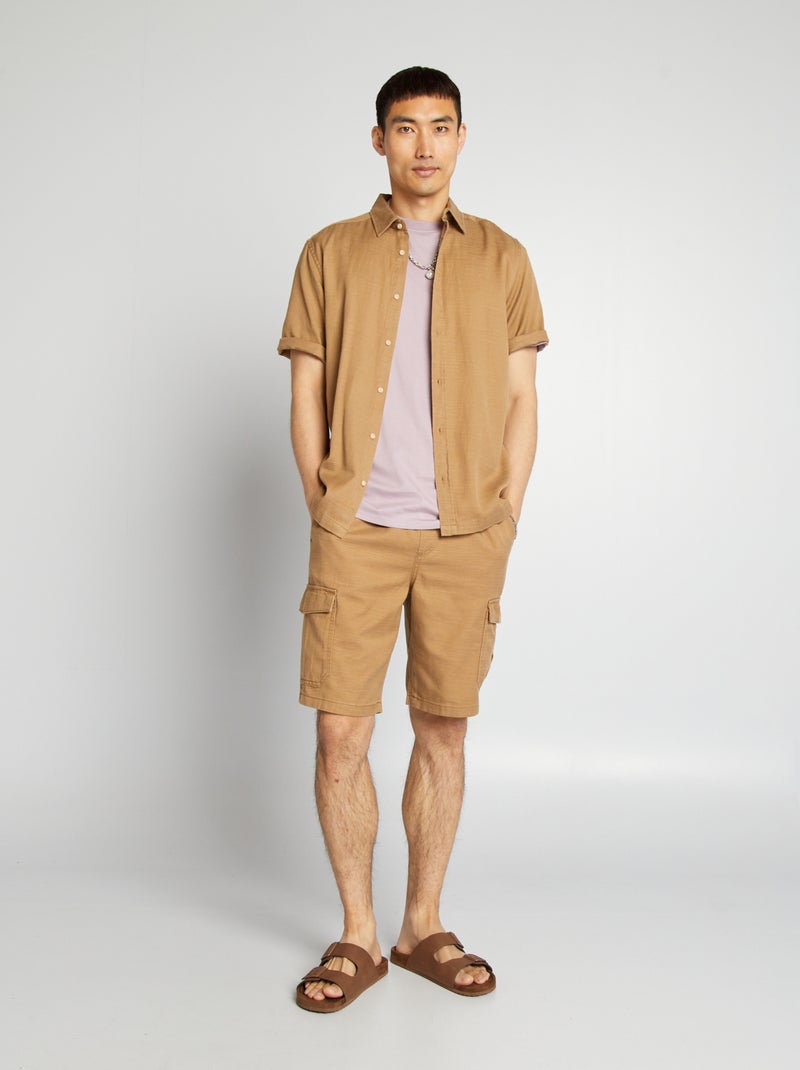 Bermudas chino com bolsos nos lados BEGE - Kiabi