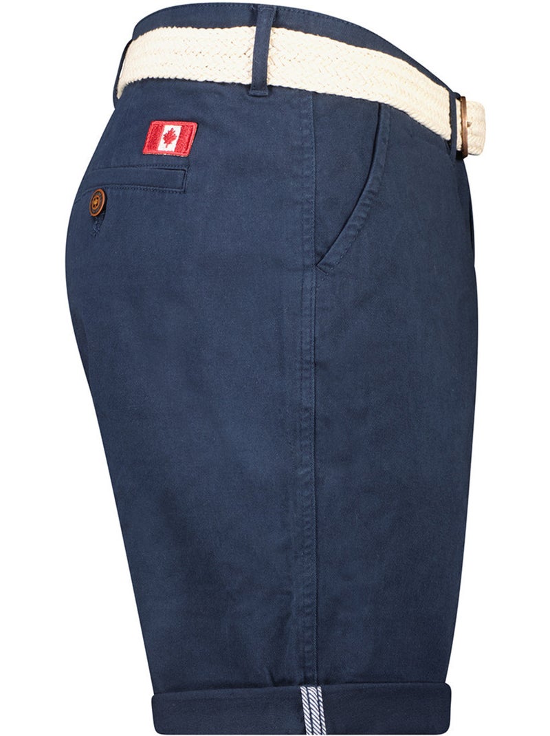 Bermudas chino com cinto plageak – canadian peak Azul-marinho - Kiabi