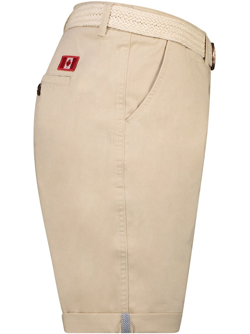 Bermudas chino com cinto plageak – canadian peak Branco sujo - Kiabi