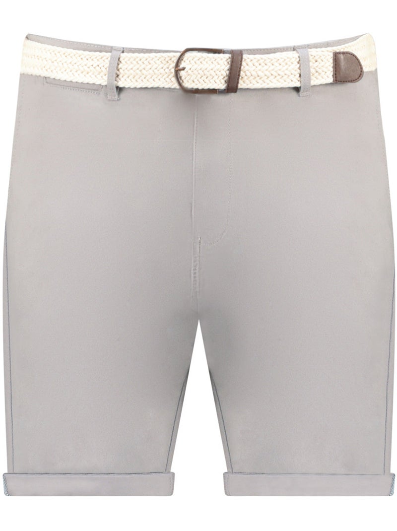 Bermudas chino com cinto plageak – canadian peak Cinza claro - Kiabi