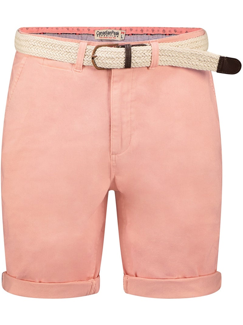 Bermudas chino com cinto plageak – canadian peak Rosa-claro - Kiabi