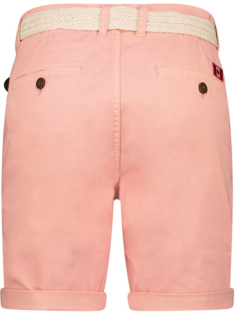 Bermudas chino com cinto plageak – canadian peak Rosa-claro - Kiabi