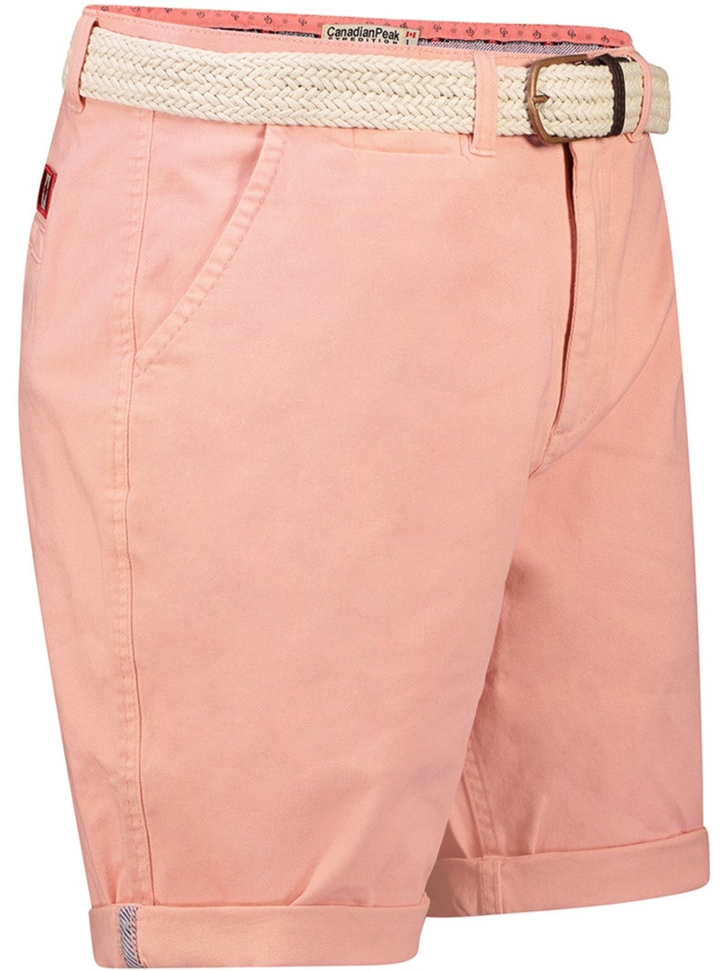 Bermudas chino com cinto plageak – canadian peak Rosa-claro - Kiabi