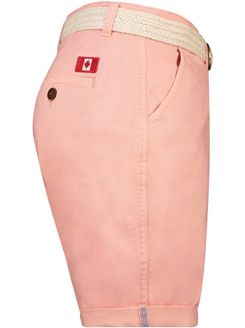 Bermudas chino com cinto plageak – canadian peak Rosa-claro - Kiabi