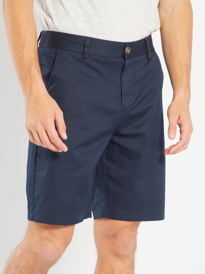 Bermudas chino com cintura elástica AZUL - Kiabi