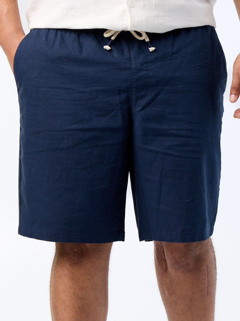 Bermudas chino com cordões de ajuste Azul - Kiabi