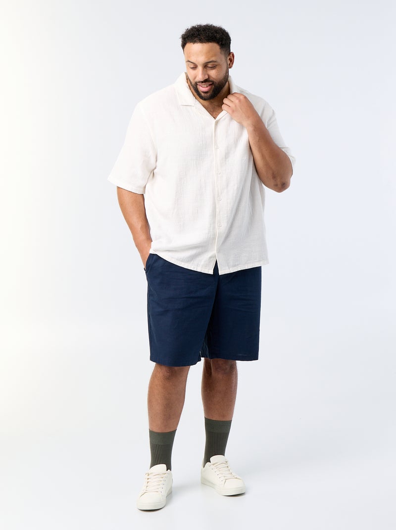 Bermudas chino com cordões de ajuste Azul - Kiabi