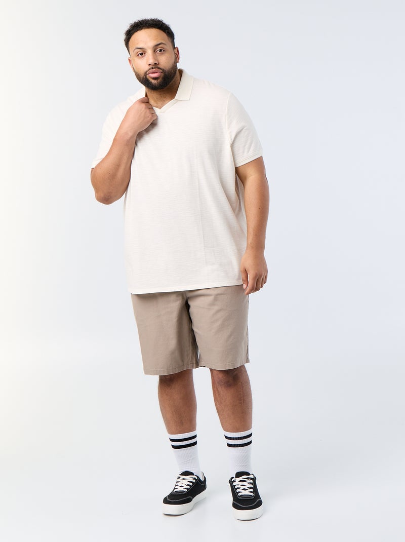 Bermudas chino com cordões de ajuste Bege - Kiabi