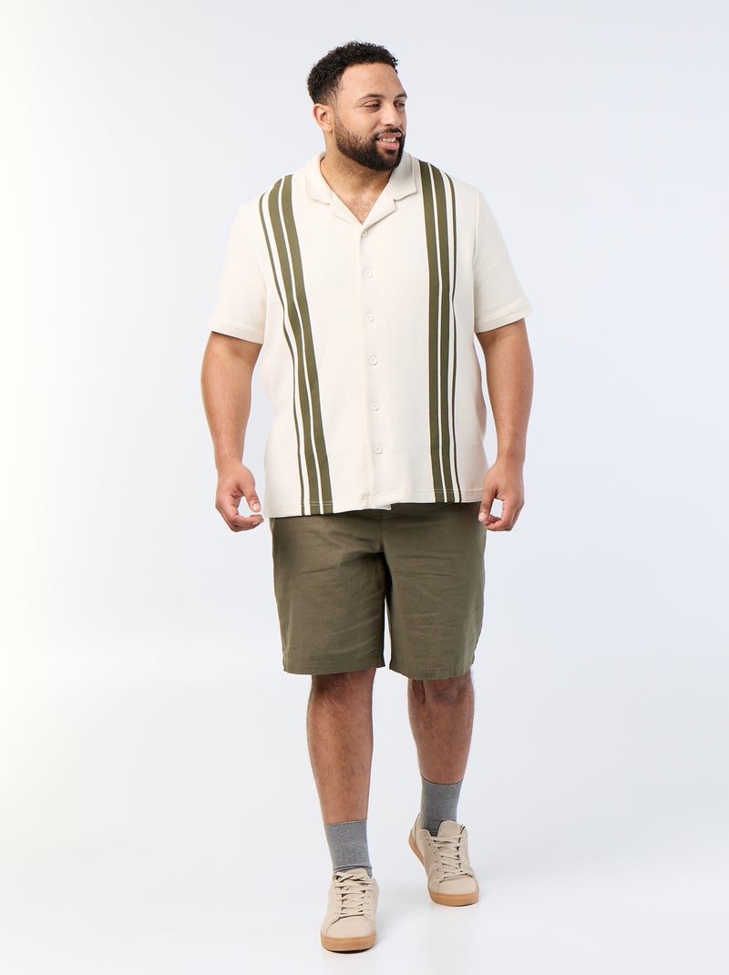 Bermudas chino com cordões de ajuste Caqui - Kiabi