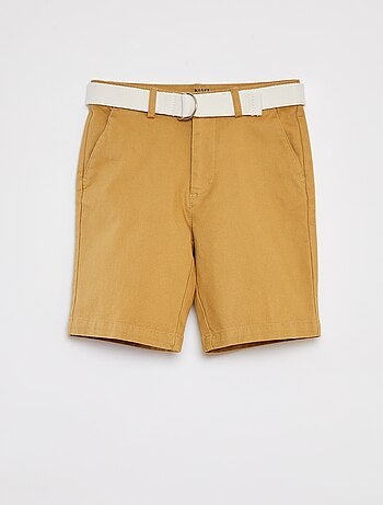 Bermudas chino com corte slim em malha piqué + cinto