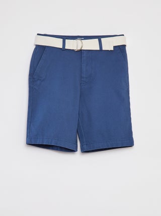 Bermudas chino com corte slim em malha piqué + cinto