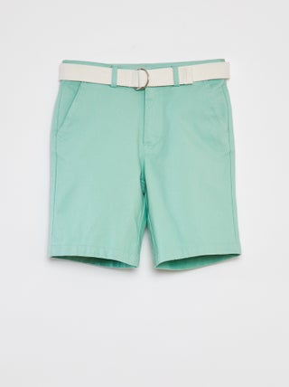 Bermudas chino com corte slim em malha piqué + cinto