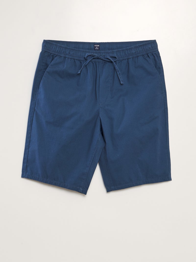 Bermudas chino com cós elástico AZUL - Kiabi