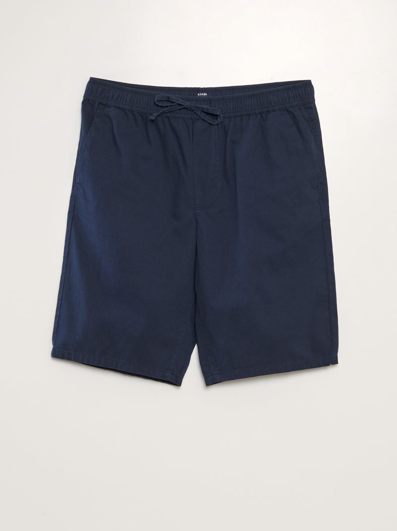 Bermudas chino com cós elástico AZUL - Kiabi