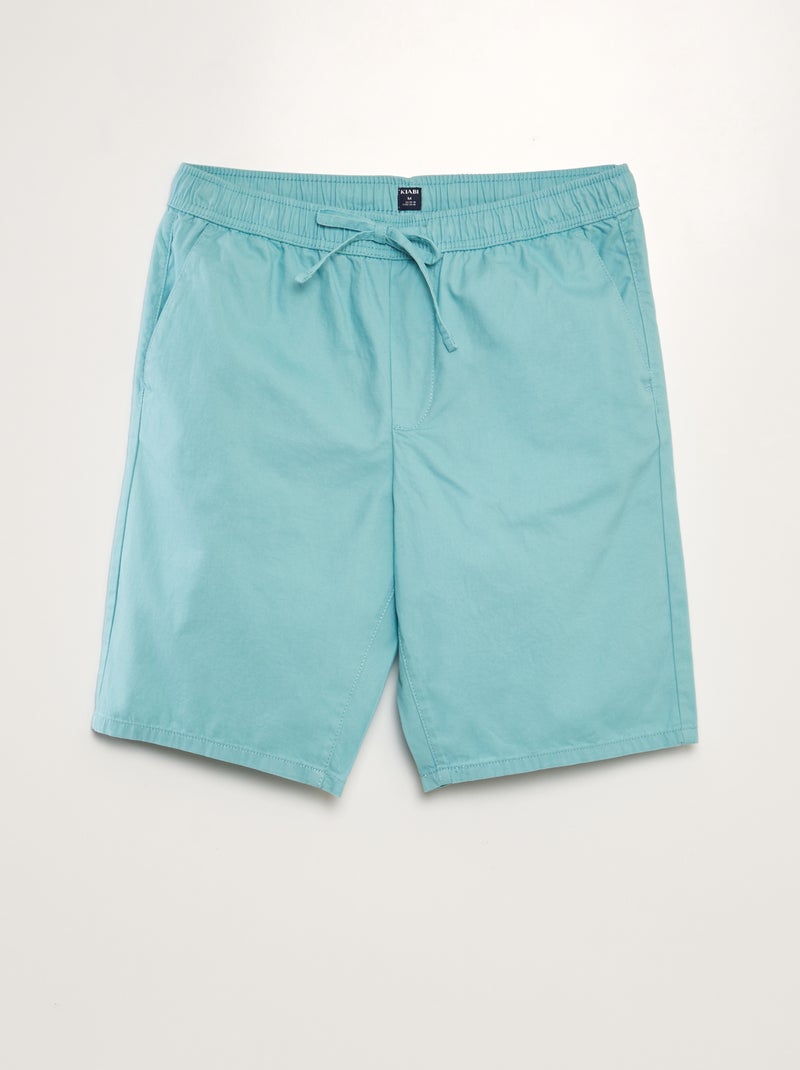 Bermudas chino com cós elástico AZUL - Kiabi