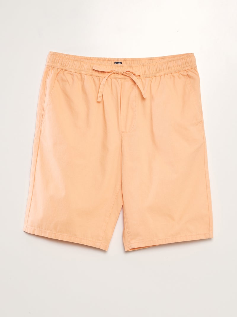 Bermudas chino com cós elástico LARANJA - Kiabi