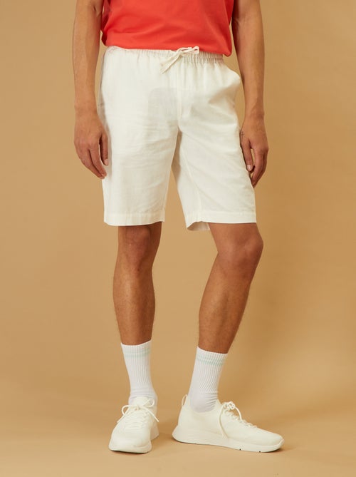 Bermudas chino com linho - Kiabi