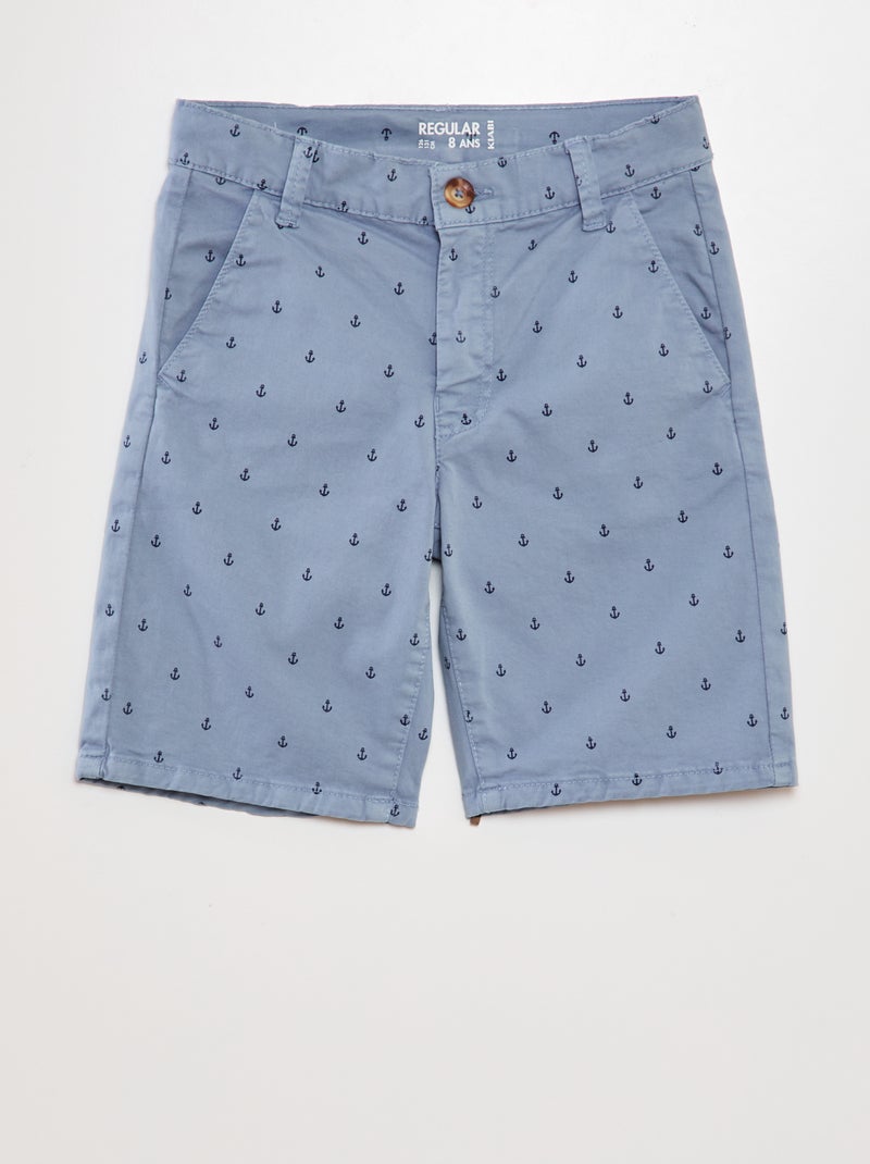 Bermudas chino corte a direito AZUL - Kiabi