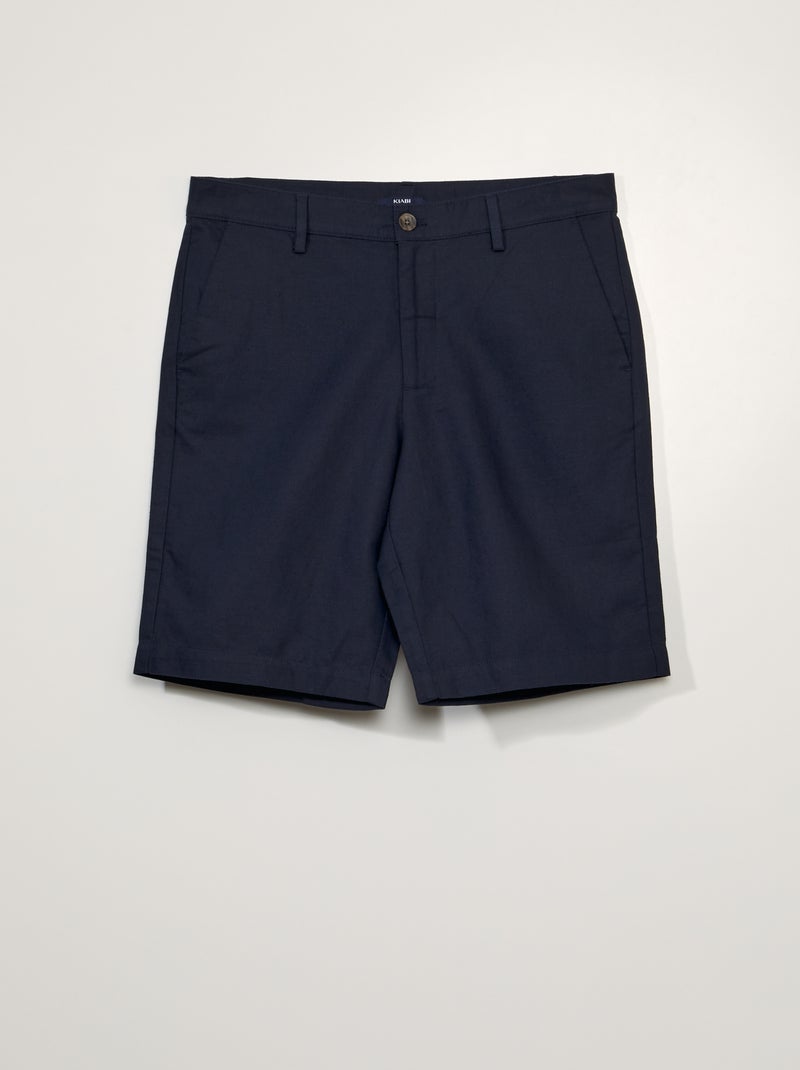 Bermudas chino de linho AZUL - Kiabi