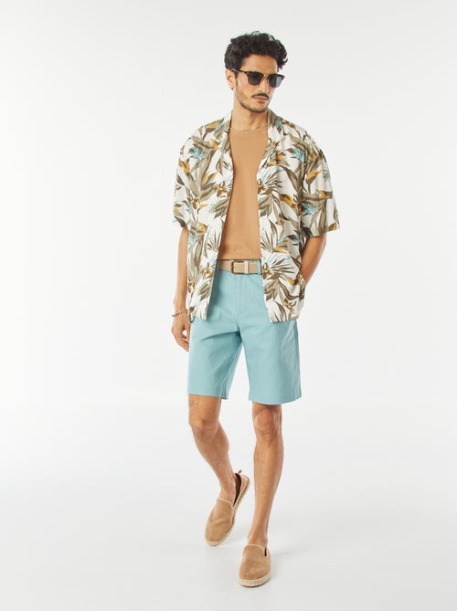 Bermudas chino em linho misturado - Kiabi