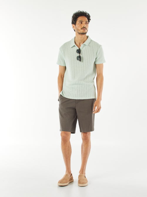Bermudas chino em linho misturado - Kiabi