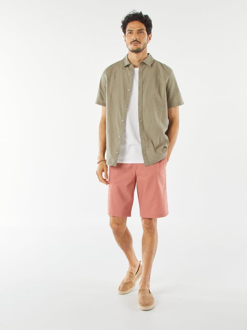 Bermudas chino em linho misturado - Kiabi